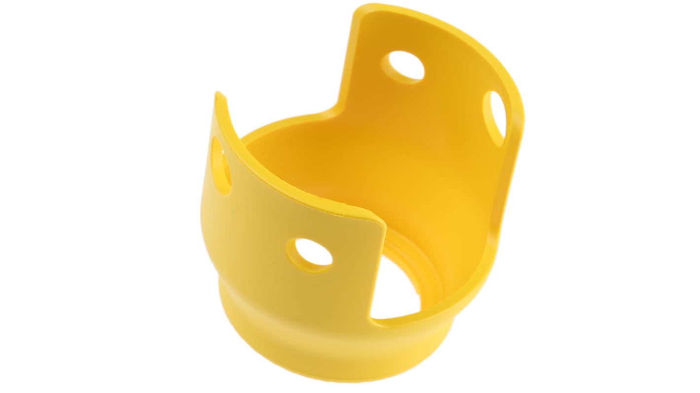 Protezione Lovato LPXAU158 per interruttore a pulsante 22 mm, colore giallo, diametro di installazione 6-8 mm, per uso industriale.