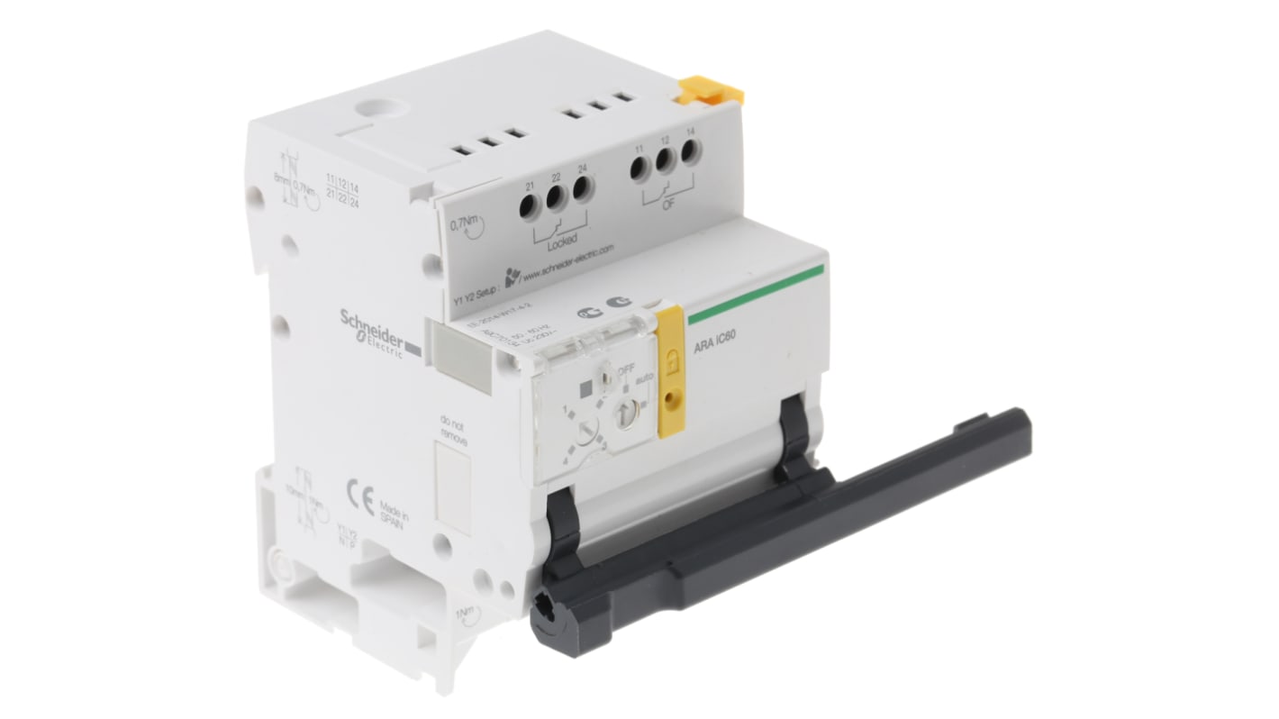 Schneider Electric A9C70134 Recloser Ausiliario Remoto Acti9 ARA per Interruttore Automatico - Selettore di programma, indicatore di stato, dispositivo di blocco integrato. Certificato IEC.
