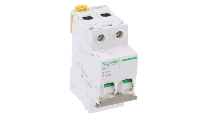 Interruttore di isolamento Schneider Electric A9S65240, 2P, 40A, 415V, guida DIN, IP20 - Sicurezza VisiSafe per linee di produzione e distribuzione elettrica.