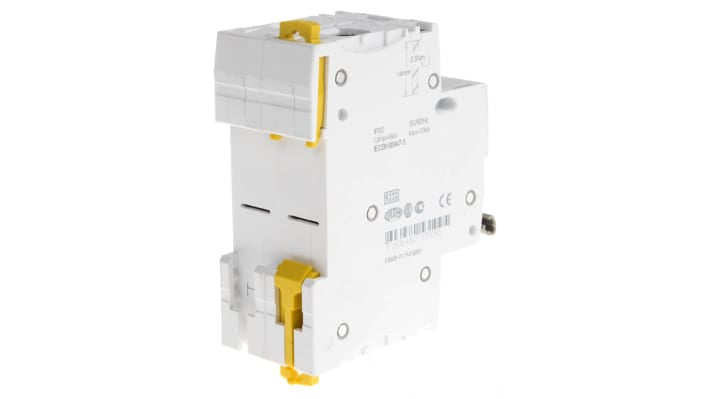 Interruttore di isolamento Schneider Electric A9S65263, 2P, 2 NO, 63A, 415V per il controllo sicuro dei circuiti sotto carico. Sicurezza con VisiSafe e opzioni personalizzabili.