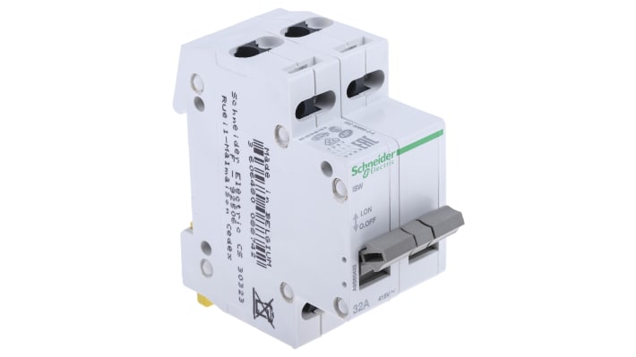 Interruttore di isolamento Schneider Electric A9S60432, 4P, 32A, 415V, IP40. Sicuro e affidabile per il controllo dei circuiti con VisiSafe.