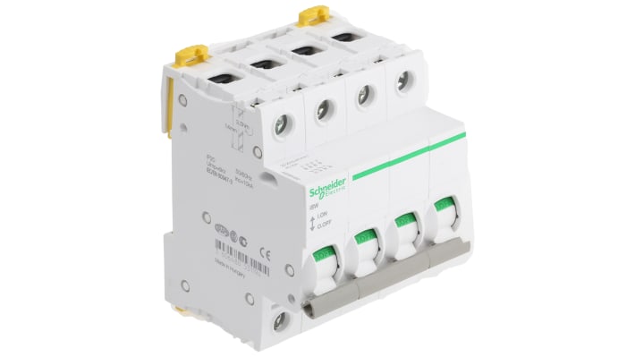 Interruttore di isolamento Schneider Electric A9S65492 iSW 4P 125A 240V IP20 per controllo sicuro dei circuiti. VisiSafe e opzioni personalizzabili.