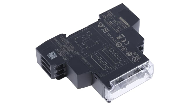 Timer relay Schneider Electric RE17RLMU per guida DIN, intervallo 0.1 s a 100 h, 2 poli, montaggio su guida DIN, dimensioni 17.5 mm x 90 mm x 72 mm.
