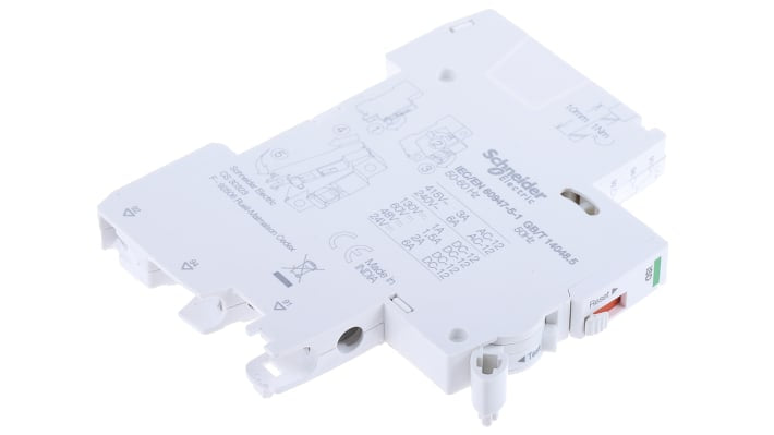 Schneider Electric A9A26927, modulo contatti 1CO per guida DIN, corrente nominale 2 A CC, 6 A CA, tensione 24-415 V, grado di protezione IP20.