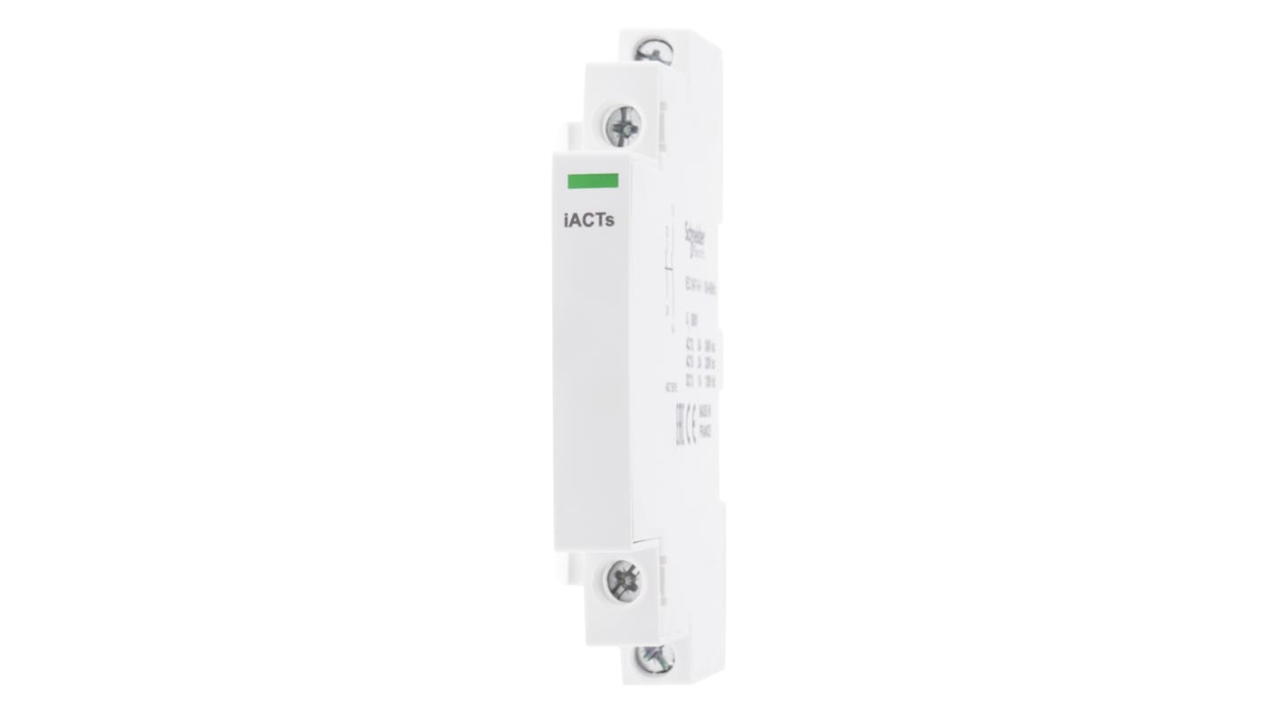 Contatto ausiliario Schneider Electric A9C15916, 2 contatti, montaggio su guida DIN, corrente 2 A, tensione 24-240 V.