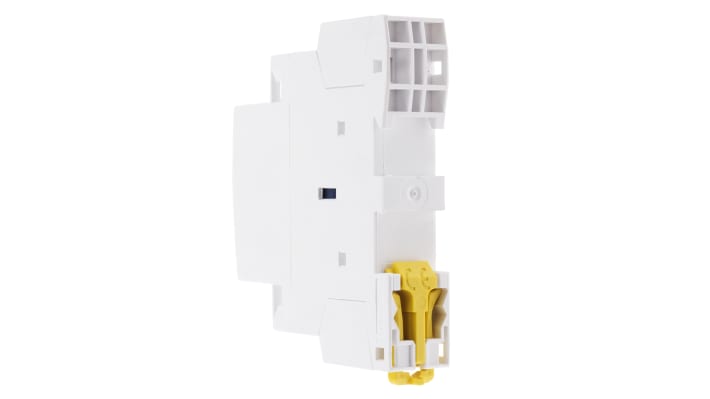 Contattore monofase Schneider Electric A9C22111, serie Acti 9 iCT, 16 A, 24 V c.a., montaggio su guida DIN, dimensioni 81x18x68 mm.