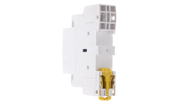 Contattore Schneider Electric A9C22015, 2 poli, 1 NO + 1 NC, montaggio su guida DIN, dimensioni 18 mm x 81 mm x 68 mm.