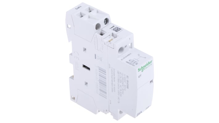 Contattore Schneider Electric iCT monofase 25A 230V - A9C20731: commutatore potenza sicuro e affidabile, facile installazione.