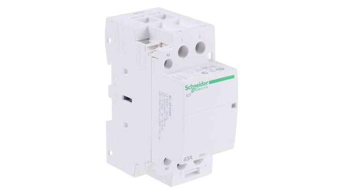 Contattore bipolare Schneider Electric A9C20862 - 63A 230V CA, Serie Acti9 iCT. Ideale per controllo motori e illuminazione, alta affidabilità.