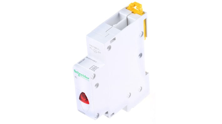 Schneider Electric A9E18320 Indicatore LED per guida DIN IP20 Acti9 - Tensione 230V ca, Colore Rosso, Serie iIL. Ideale per centrali elettriche, ingegneria aerospaziale e comandi di illuminazione.