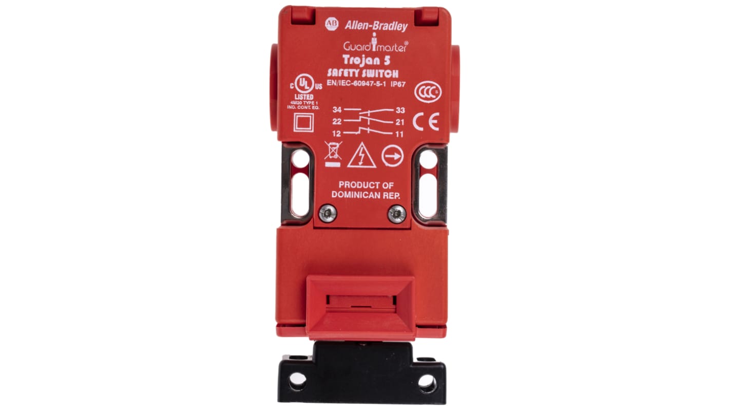 Interruttore di interblocco di sicurezza a chiave Allen Bradley Guardmaster 440K-T11467, 2NC/1NA, IP67, 240V, 6A, dimensioni 32mm x 95mm x 52mm.