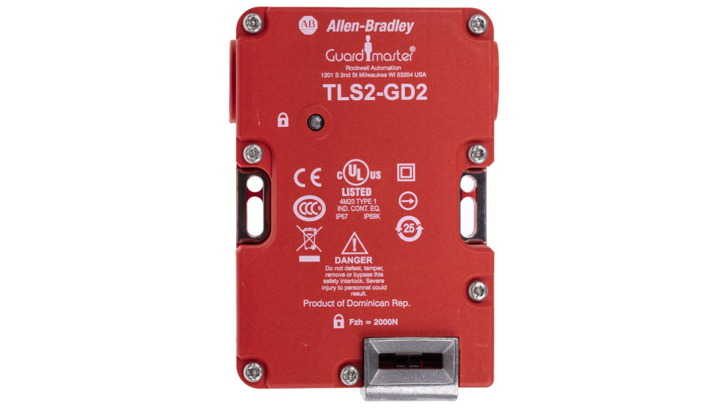 Interruttore di interblocco a solenoide Allen Bradley Guardmaster 440G-T27256, 24V, contatti 2NC, grado di protezione IP66.