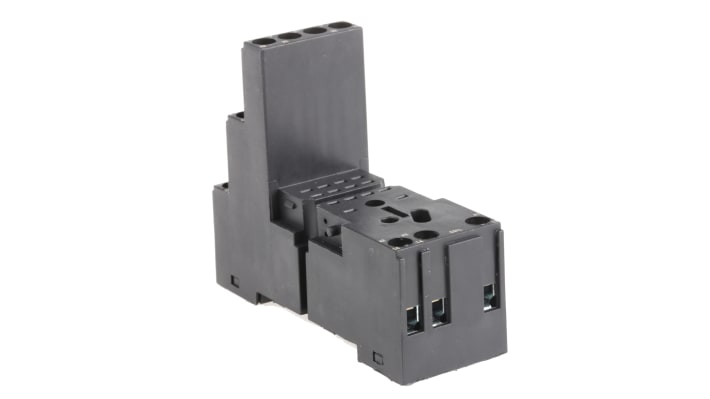 Omron PYF14ESSB, zoccolo per relè MY2 e MY4, guida DIN, 250 V, 12 A, dimensioni 83 x 27 x 61 mm, peso 66 g.