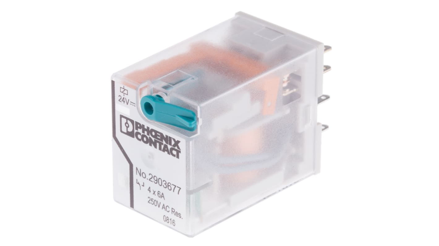 Relè di potenza Phoenix Contact REL-IR4/LDP-24DC/4X21, 4PDT, 24V cc - 2903677 per automazione industriale e sistemi HVAC.