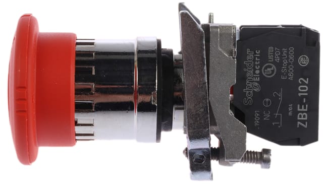 Schneider Electric - XB4BS8442 Pulsante di arresto di emergenza, Ø 40mm, montaggio a pannello. Resistente, sicuro e conforme a standard industriali. Ideale per macchinari e ambienti critici.