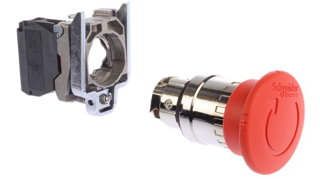Schneider Electric - XB4BS8442 Pulsante di arresto di emergenza, Ø 40mm, montaggio a pannello. Resistente, sicuro e conforme a standard industriali. Ideale per macchinari e ambienti critici.