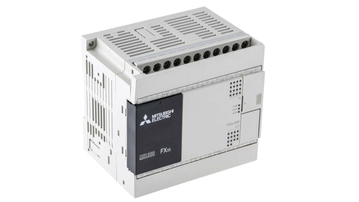 CPU PLC Mitsubishi Electric FX3S-30MR/ES, 16 ingressi, 14 uscite, montaggio a parete, dimensioni 100 x 75 x 90 mm.