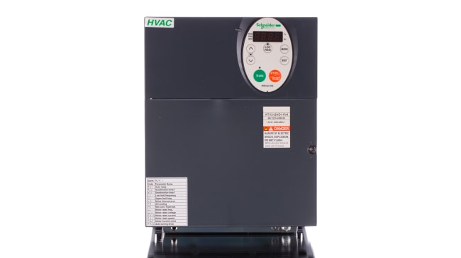 Inverter Schneider Electric ATV212HD11N4, 11 kW, 3 fasi, 400 V, interfaccia Modbus, dimensioni 180 x 170 x 232 mm.