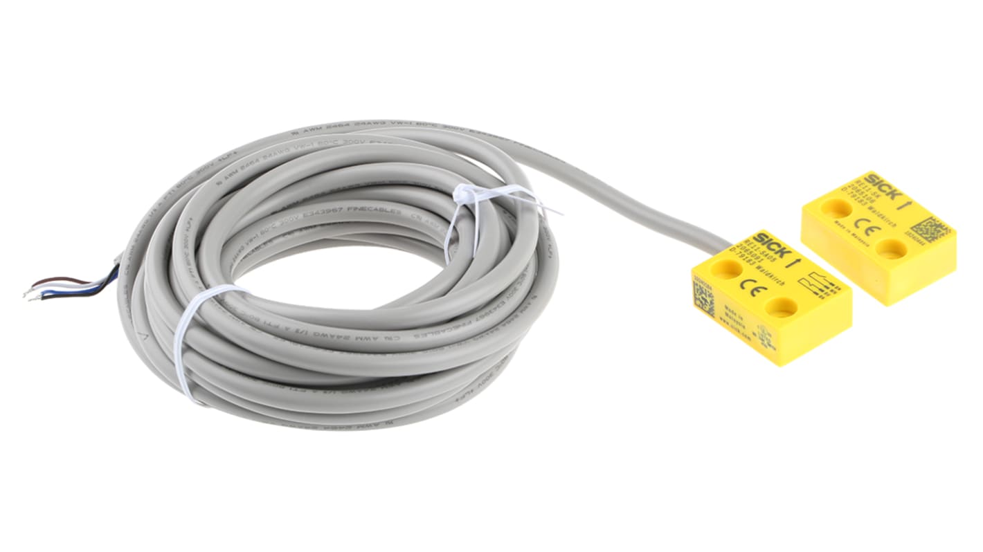 Interruttore di sicurezza senza contatto Sick RE11-SA05, grado di protezione IP67, attuatore magnetico, dimensioni 26.2mm x 36mm x 13mm.