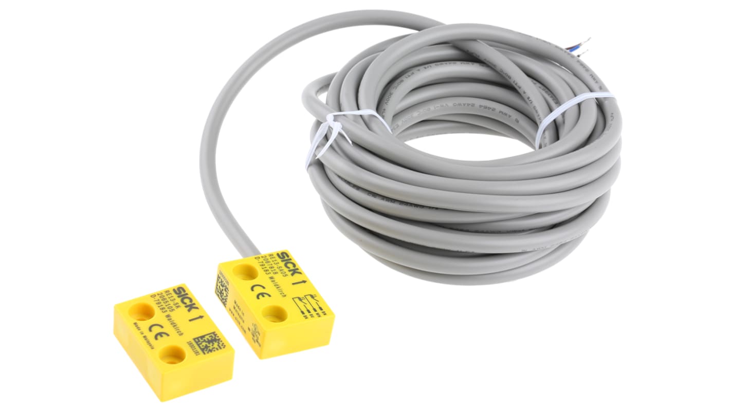 Interruttore di sicurezza senza contatto Sick RE13-SA05, 30V cc, grado di protezione IP67, dimensioni 36mm x 26.2mm x 13mm.
