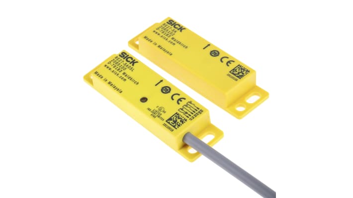 Interruttore di sicurezza senza contatto Sick RE27-SA05L, 3NO, grado di protezione IP67, dimensioni 87.5 x 25 x 13 mm.