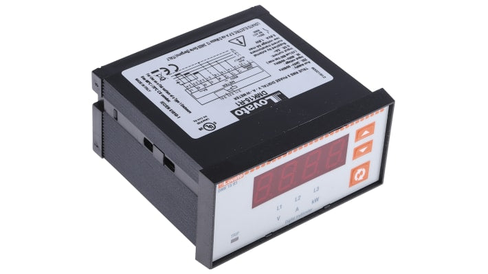 Misuratore digitale Lovato DMK15R1, pannello 96 x 48 mm, voltmetro e amperometro trifase, protezione IP54.