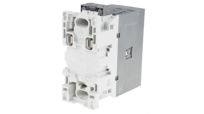 Contattore ABB 1SBL387001R1100 AF65-30-00-11, 3 poli, potenza 30 kW, corrente 105 A, bobina 24 V, dimensioni 55 x 125,5 x 111 mm.