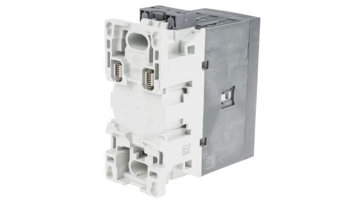 Contattore ABB 1SBL387001R4100 AF65-30-00-41, 3 poli, 3 NA, 105 A, bobina 24-60 V c.a., dimensioni 125.5 x 55 x 111 mm.