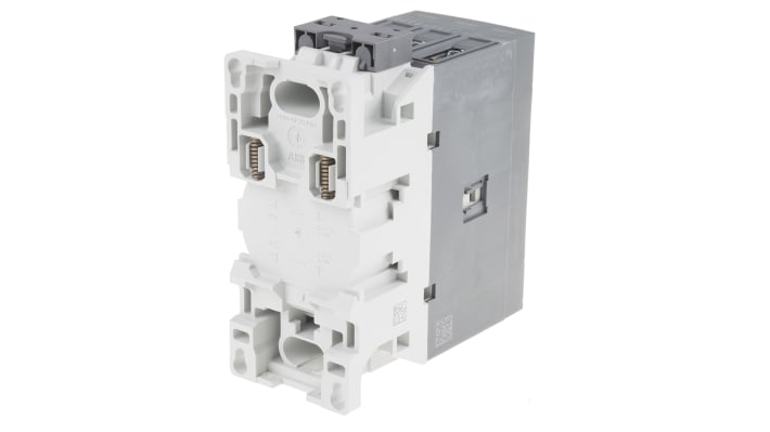 Contattore ABB 1SBL387001R1400 AF 3 poli, 3 NA, 105 A, 30 kW, bobina 250-500 V, dimensioni 125.5x55x111 mm.