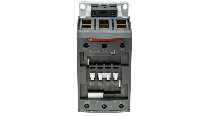 Contattore ABB 1SBL397001R1300 AF80-30-00-13, 3 poli, 125 A, montaggio su guida DIN, dimensioni 125.5 x 70 x 116 mm.