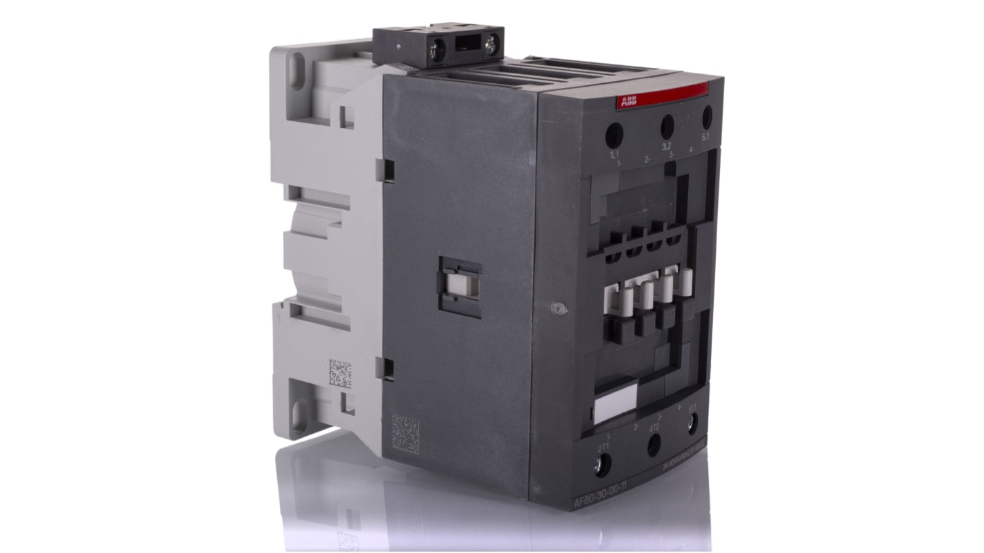 Contattore ABB 1SBL397001R1100 AF 3 poli, 125 A, 690 V CA, montaggio su guida DIN, dimensioni 70 x 125,5 x 116 mm.