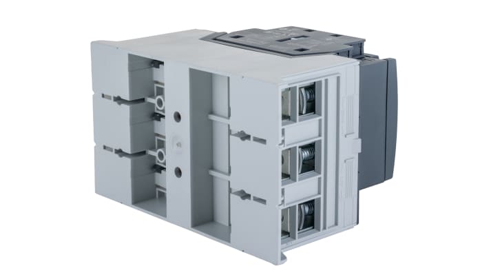 Contattore ABB 1SFL447001R1111 AF140-30-11-11, 3 poli, 200 A, bobina 24 V, dimensioni 150x90x126 mm.