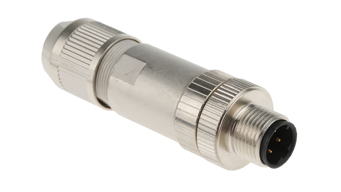 Connettore circolare maschio SACC-M12MSD-4Q Phoenix Contact - 1543223 per trasferimenti ad alta velocità. Terminazione IDC, 4 poli, IP67.