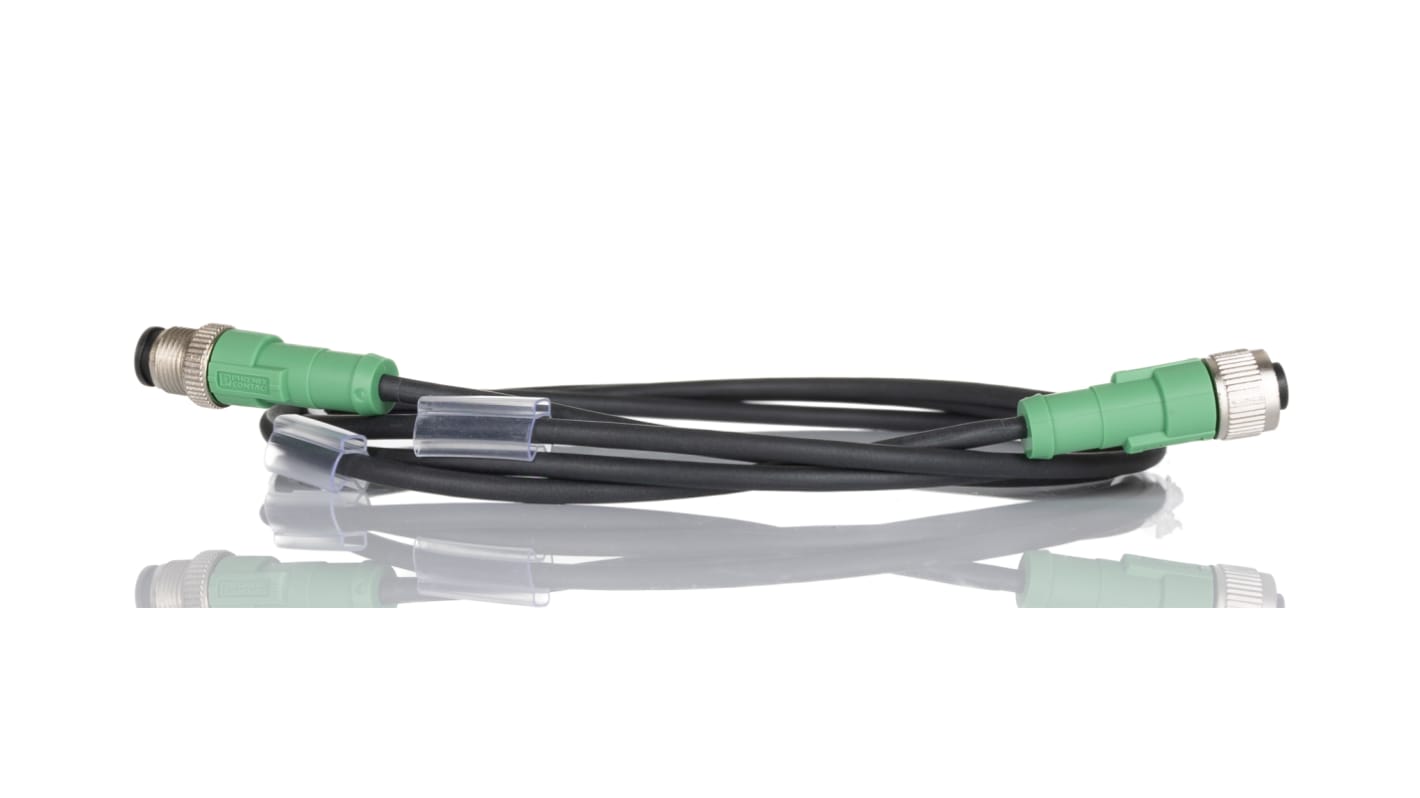 Cavo sensore/attuatore Phoenix Contact 1668373 M12 Femmina/Maschio 4 cond. Ø 14.8mm, L. 1.5m. Non schermato, IP68, resistente a fiamme e UV. Ideale per ambienti industriali.