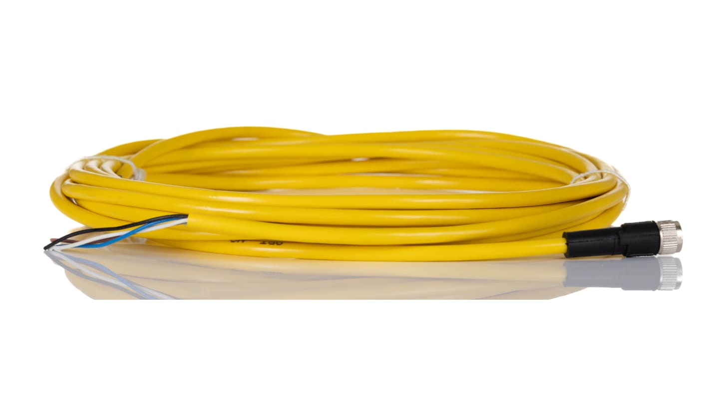 Cavo assemblato a 4 vie M8 femmina Phoenix Contact 1406239, 5m, resistente a -25/+90°C, IP67, per ambienti difficili.