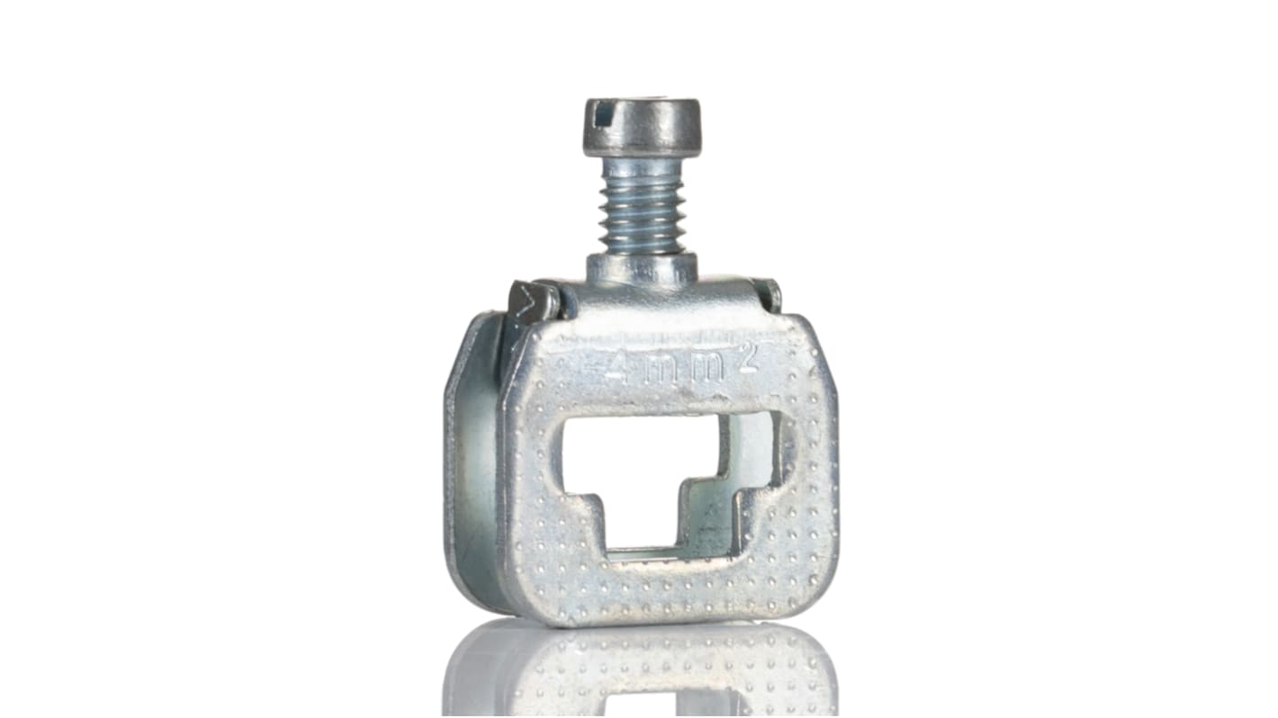 Morsettiera su guida DIN Phoenix Contact 404017 M4 per cavi 20-10 AWG, 41A, isolata in poliammide. Facile installazione.