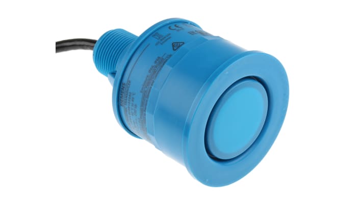 Sensore di livello a ultrasuoni Siemens 7ML1115-0CA30, gamma 0,3-10 m, IP68, frequenza 44 kHz, cavo 10 m.