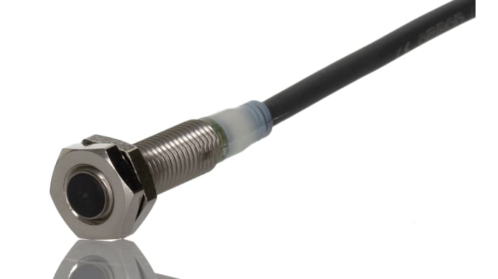 Sensore di prossimità cilindrico NPN Omron E2A-S08KS02-WP-C1, 2 mm di rilevamento, corpo in acciaio inox, cavo 5 m, IP67.