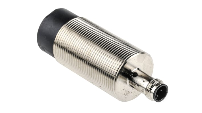 Sensore di prossimità cilindrico PNP Omron E2B-M30LN30-M1-B1, rilevamento 30 mm, corpo in ottone, grado di protezione IP67.