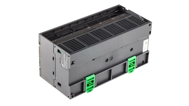 Controllore logico Schneider Electric TM241CE40T, 40 I/O, montaggio su guida DIN, dimensioni 190 x 95 x 90 mm.