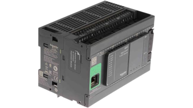 Schneider Electric - TM241CE24T CPU PLC con 14 ingressi e 10 uscite, 24V. Ideale per automazione e controllo macchine.