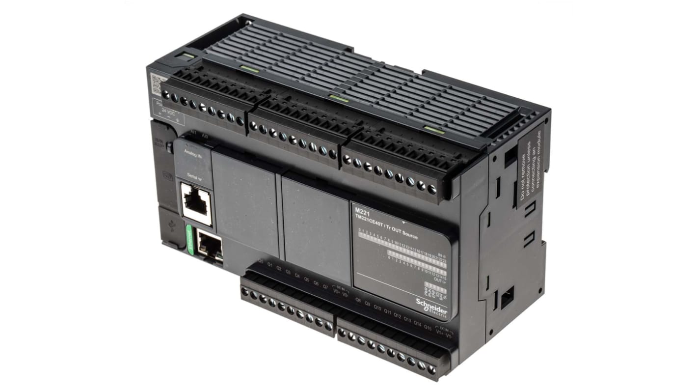 Regolatore logico Schneider Electric TM221CE40T Modicon M221, 40 I/O, Ethernet, USB. Ideale per automazione industriale!