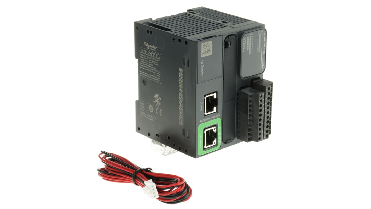 Schneider Electric TM221ME16T, CPU PLC Modicon M221, 16 I/O, montaggio a pannello, interfaccia Mini USB, display incluso.