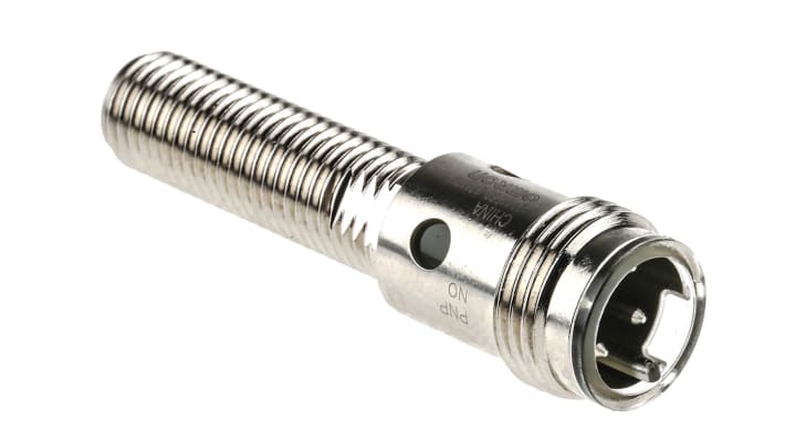 Sensore di prossimità cilindrico PNP Omron E2A-M08KS02-M1-B1, M8 x 1, rilevamento 2 mm, IP67, alimentazione 12-24 V c.c.