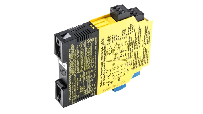 Turck IM34-12EX-RI, barriera galvanica 1 canale per misurazione temperatura, montaggio su guida DIN, isolamento completo.
