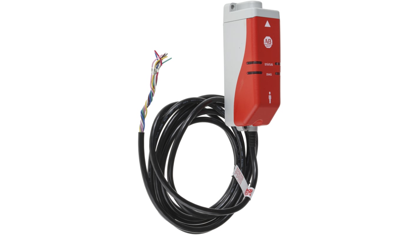 Interruttore di interblocco a solenoide Allen Bradley Guardmaster 440G-LZS21SPLA, 24V cc, custodia plastica, dimensioni 140x45x50 mm.