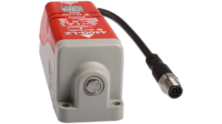 Interruttore di interblocco a solenoide Allen Bradley Guardmaster 440G-LZS21SPLH, 24V cc, IP66/IP67/IP69K, dimensioni 140x45x50mm, attuatore RFID incluso.