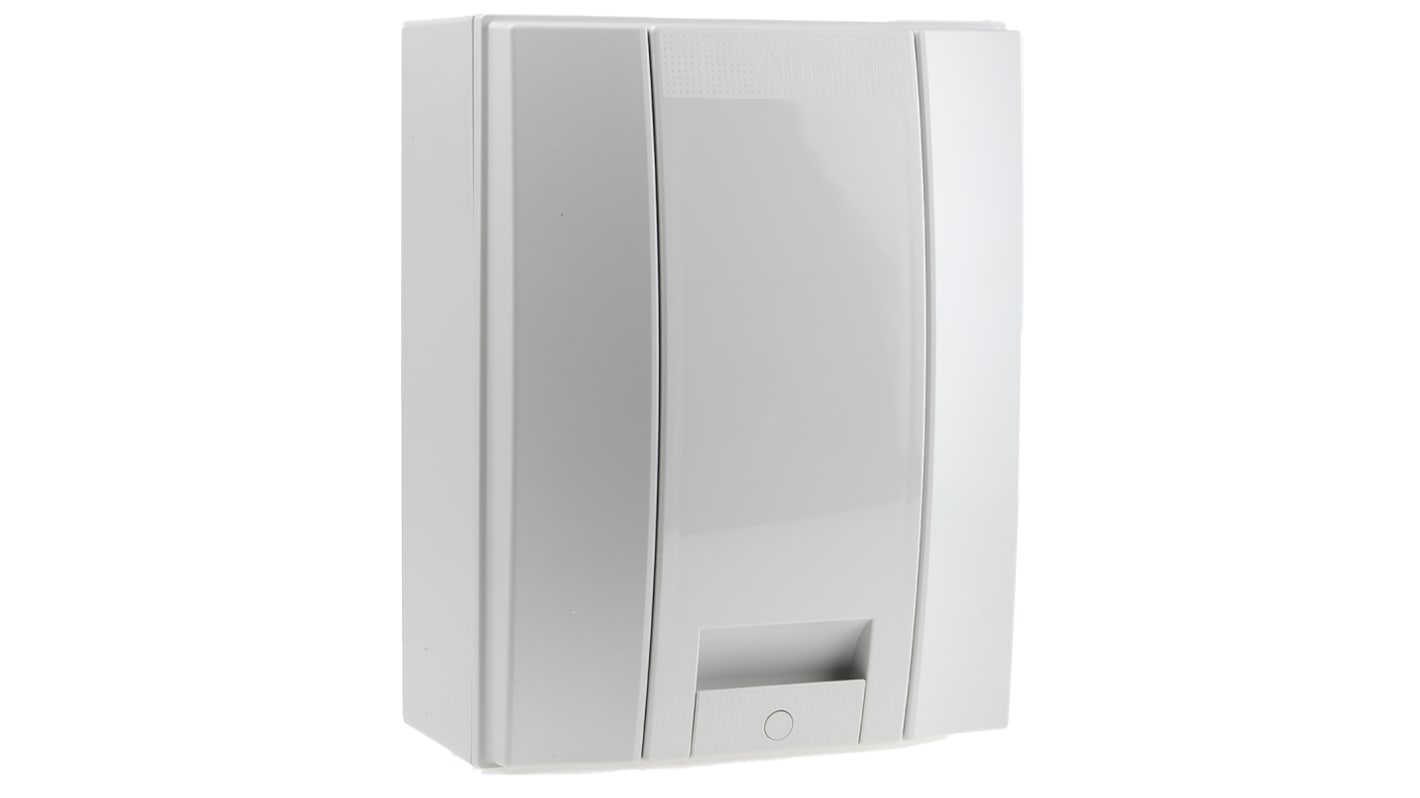 Unità di protezione ABB MISTRAL65, 12 vie, 63A, custodia IP65, dimensioni 250x320x155mm, design per facile installazione.