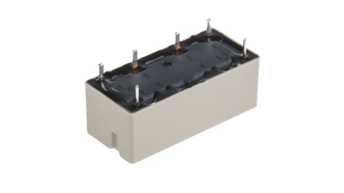 Relè di potenza Panasonic DPST, 24V cc, montaggio su PCB, dimensioni 11 x 14 x 31 mm, corrente 8A, vita utile 100000 operazioni.