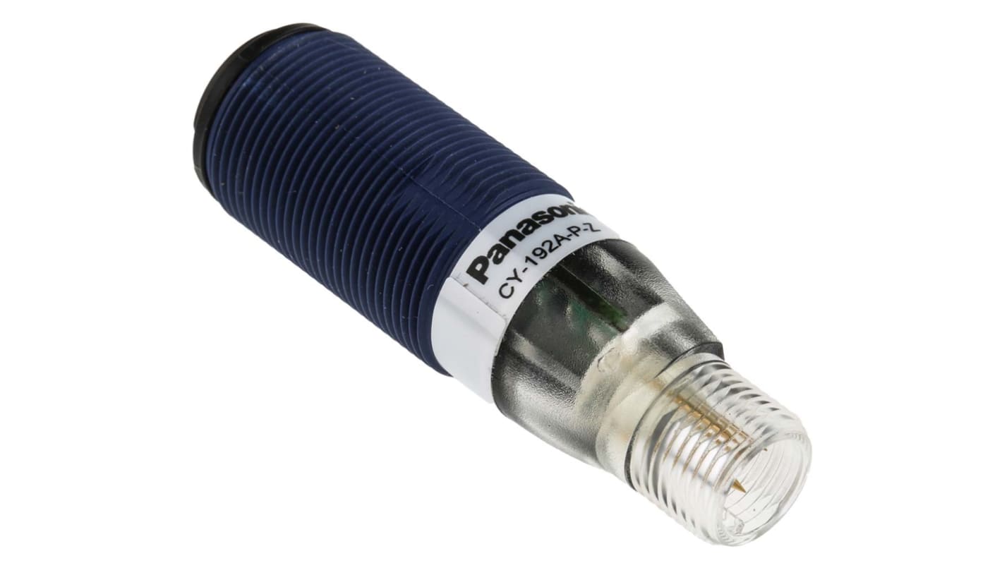 Sensore fotoelettrico cilindrico Panasonic CY-192A-P-Z-Y, rilevamento fino a 4 m, montaggio M18, grado di protezione IP67.